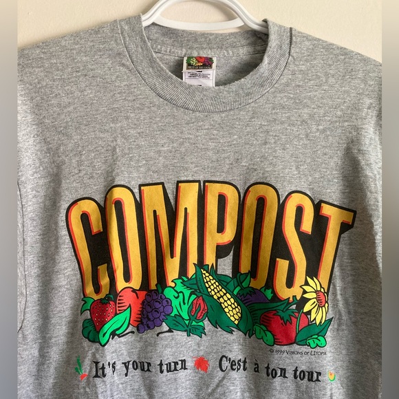 1999 Visions of Utopia “Compost” Mens Tshirt Size Extra Large Vintage - Picture 3 of 5